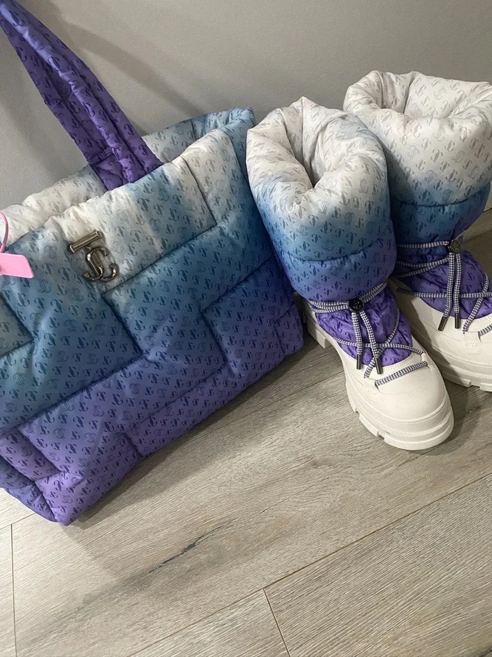 Jimmy choo womans  Blue-Purple Puffer Snow Boots
